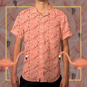 Betabrand flamingo print button down - Size XXL